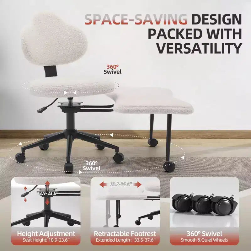 Chaise ergonomique pour méditation en tailleur, pivotante à 360° avec roulettes, assise réglable en hauteur pour la méditation, le TDAH et le yoga, pour le bureau à domicile