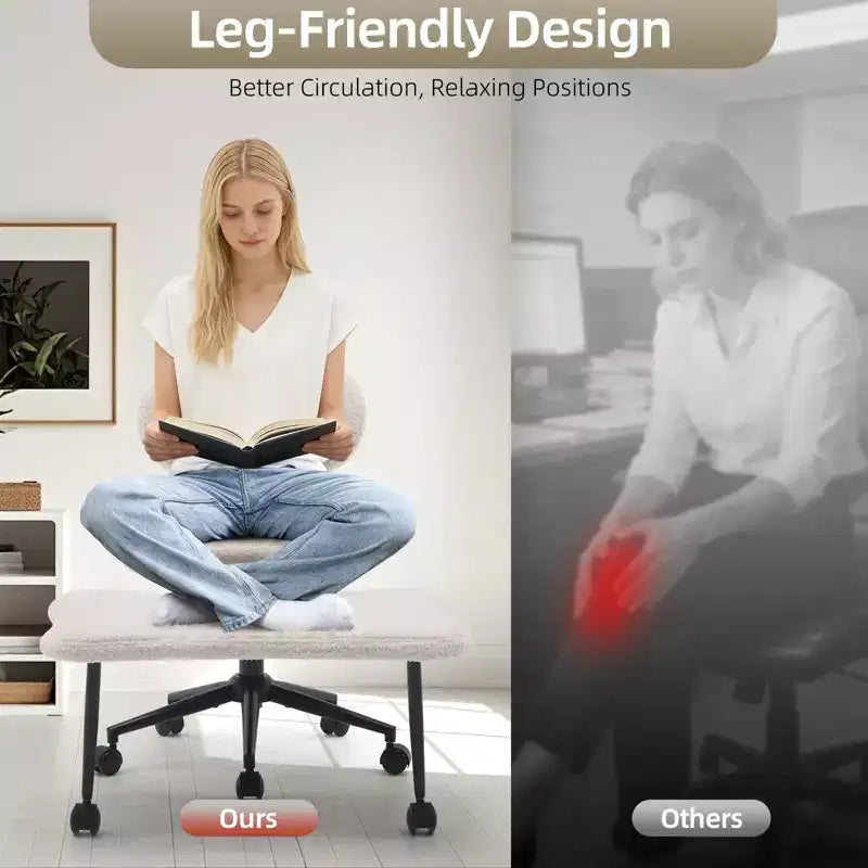 Chaise ergonomique pour méditation en tailleur, pivotante à 360° avec roulettes, assise réglable en hauteur pour la méditation, le TDAH et le yoga, pour le bureau à domicile