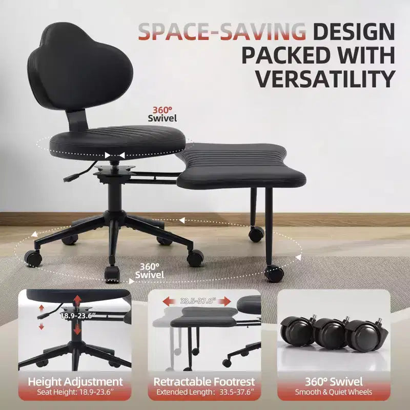 Chaise ergonomique pour méditation en tailleur, pivotante à 360° avec roulettes, assise réglable en hauteur pour la méditation, le TDAH et le yoga, pour le bureau à domicile