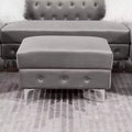 Pouf capitonné Glam gris