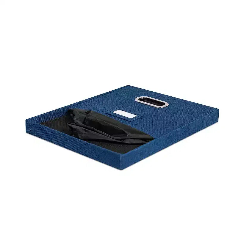 Organisateur de rangement de dossiers pliable 1 pièce avec couvercle - Bleu marine