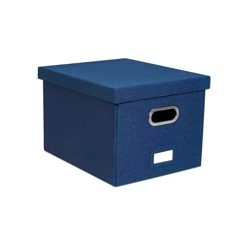 Organisateur de rangement de dossiers pliable 1 pièce avec couvercle - Bleu marine