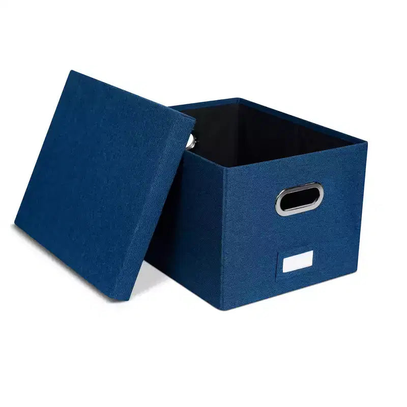 Organisateur de rangement de dossiers pliable 1 pièce avec couvercle - Bleu marine